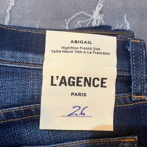 L'AGENCE Abigail High Rise Slim Jeans in Classic Blue